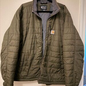 Carhartt 2XL Relaxed Fit Men's Rain Defender Olive Green Quilted Jacket